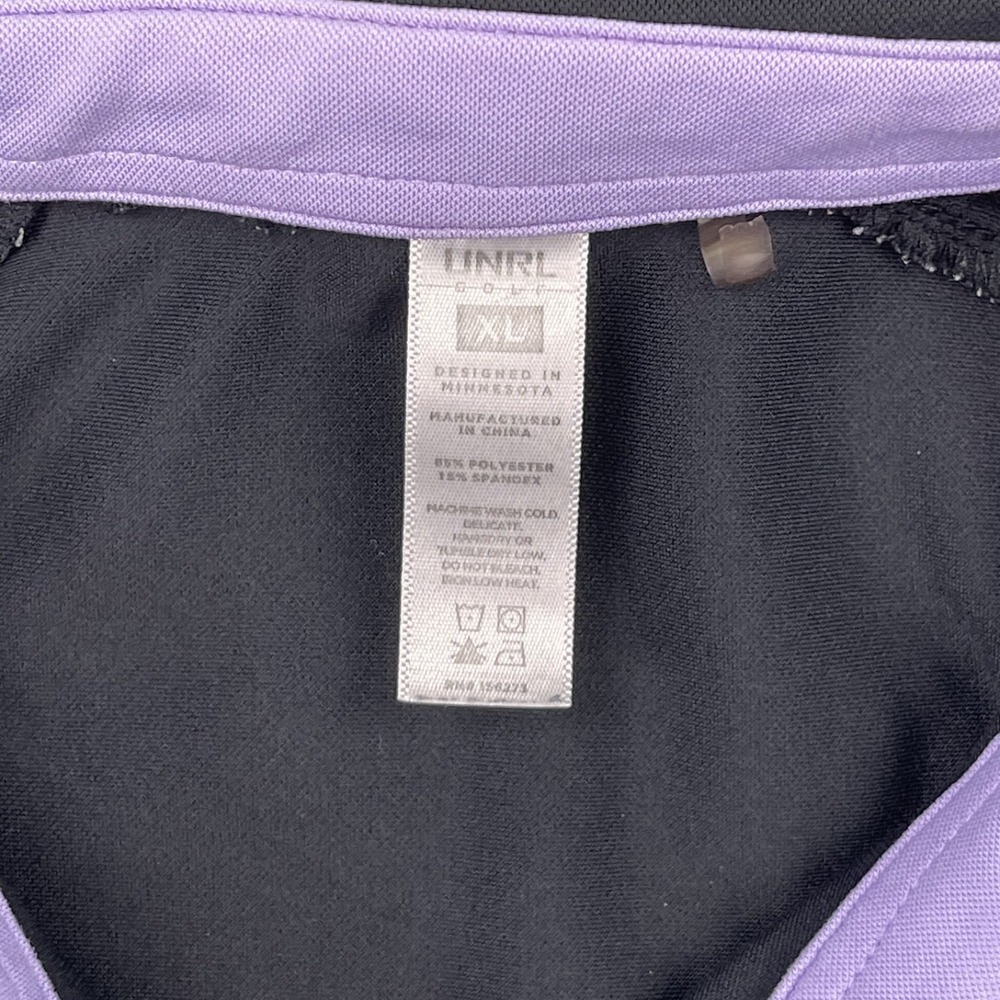 UNRL Polo Shirt Mens XL Black Lavender Barstool Sports Logo Performance Stretch - Picture 3 of 8
